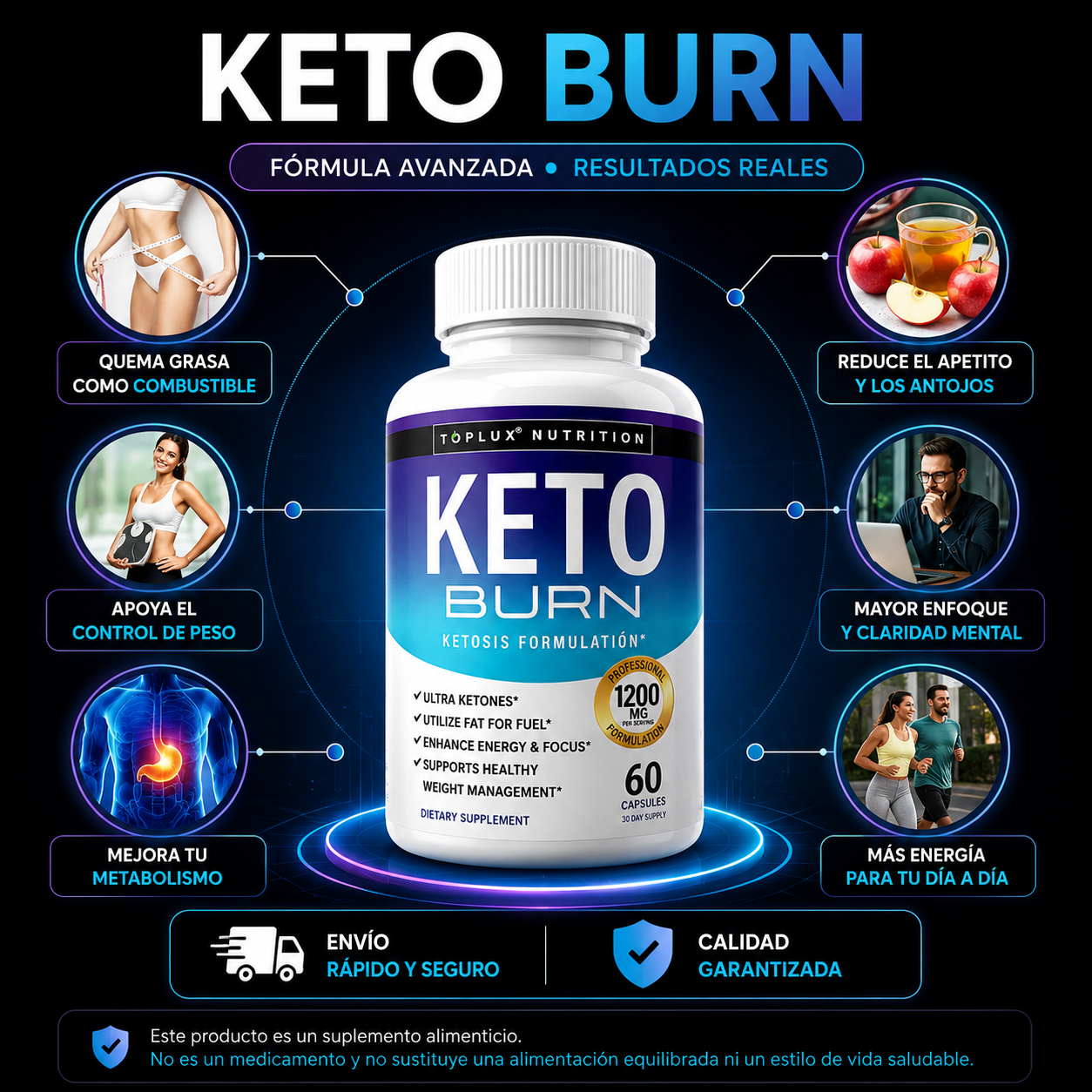 Keto Burn Adelgazante 60 cápsulas